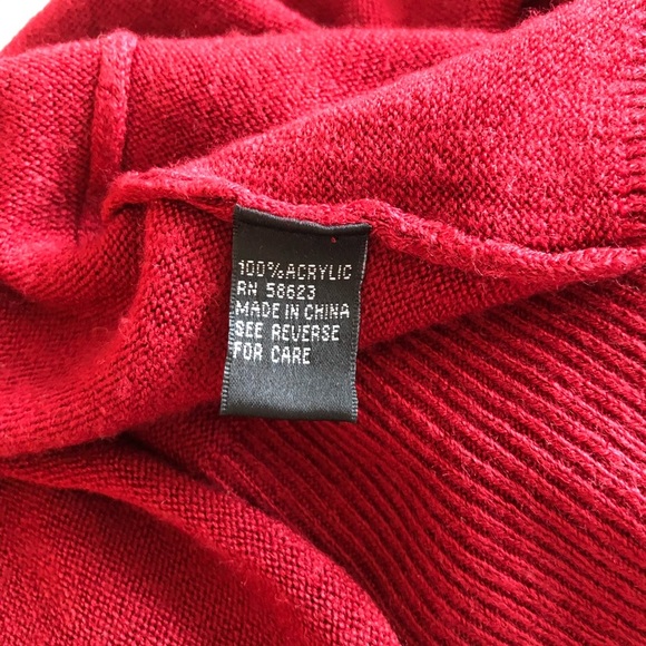 4[Carol Rose] Red petite draped turtleneck - Picture 7 of 7